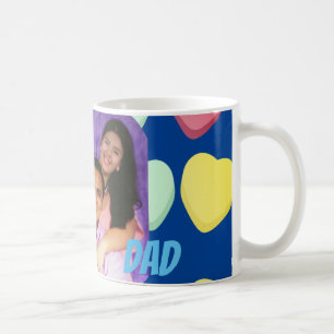 Caneca De Café Dia de os pais Feliz Com Amor Corações Azuis e C