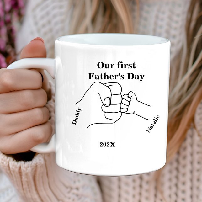Caneca De Café Dia de os pais Feliz da Primeira Mãe (Criador carregado)