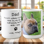 Caneca De Café Dia de os pais Personalizado de Foto por Pet Perso<br><div class="desc">Surpreenda o Pai do Cachorro este Dia de os pais, seu aniversário ou qualquer ocasião com esta super fofinha e engraçada caneca pai. "Pai ... Não há ninguém que eu teria ao meu lado, estranhamente esperando enquanto eu cocô!" Faz um presente perfeito do cachorro! Personalize com a foto e o...</div>