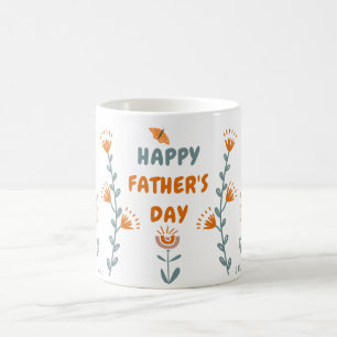 Caneca De Café Dia de os pais Simples Laranja e Verde Mug Pessoal