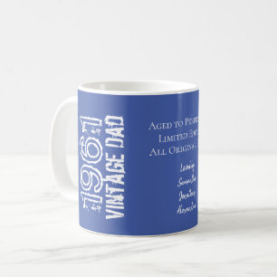 Caneca De Café Dia de os pais Vintage Personalizar o Azul do Ano
