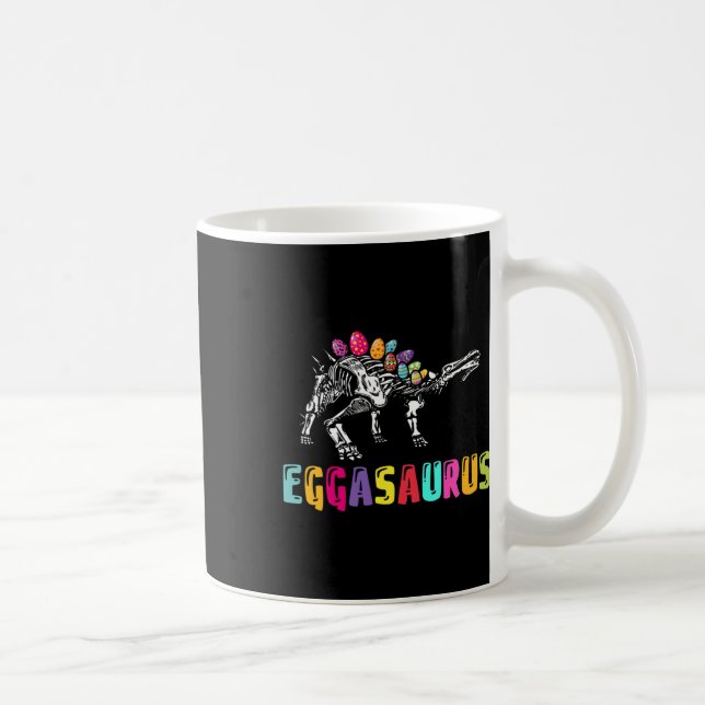 Caneca De Café Dia de Páscoa Dino - Eggasaurus Estegossauro Ovo D (Direita)