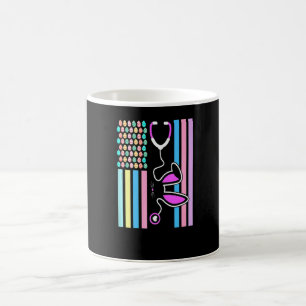 Caneca De Café Dia de Páscoa Ovos Americanos Bandeira Estetoscópi