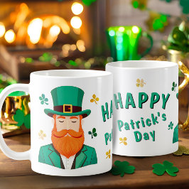 Caneca De Café Dia de Patrick do Leprechaun Clover Shamrock