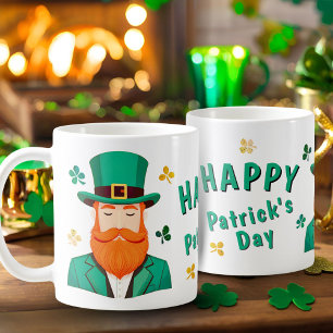 Caneca De Café Dia de Patrick do Leprechaun Clover Shamrock