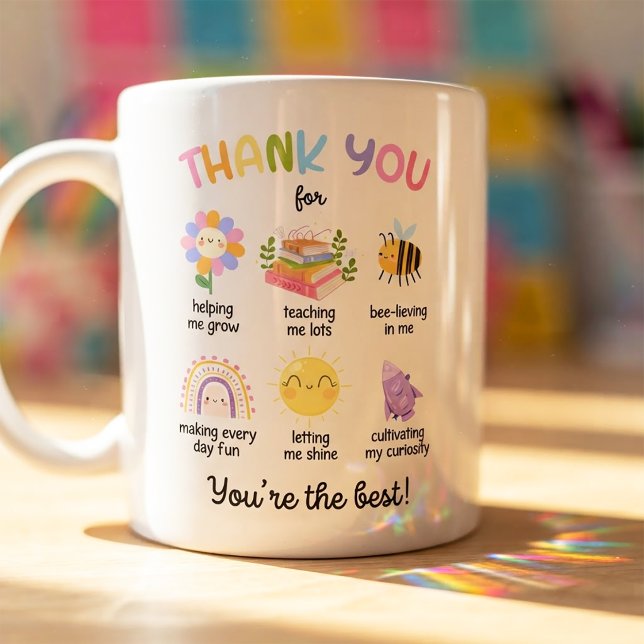 Caneca De Café Dia de Presente de Agradecimento aos Professores d (Criador carregado)