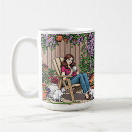Caneca De Café Dia de Relaxamento | Mulheres com café, gatos e pl