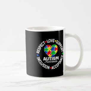 Caneca De Café Dia de Respeito Amor e Apoio ao Autismo 