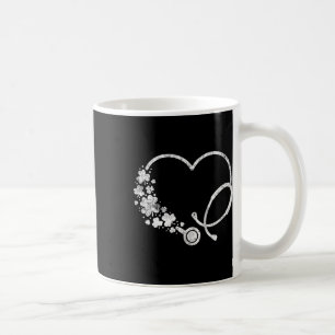 Caneca De Café Dia de São Patrício Coração Trevo Estetoscópio Enf