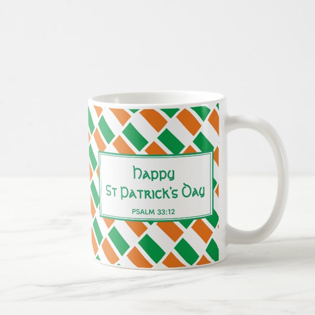 Caneca De Café DIA DE SÃO PATRÍCIO Cristão IRISH FLAG Personaliza (Direita)