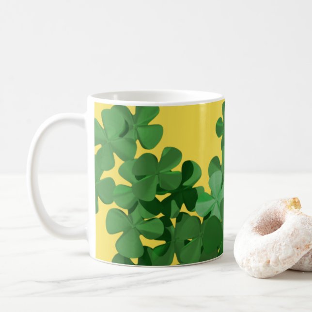 Caneca De Café Dia de São Patrício feliz e boa sorte (Com Donut)