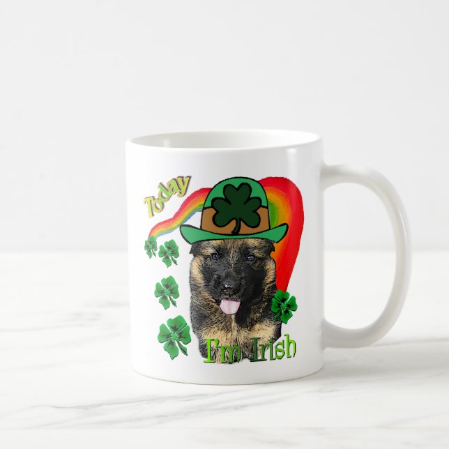 Caneca De Café Dia de São Patrício german shepherd (Direita)