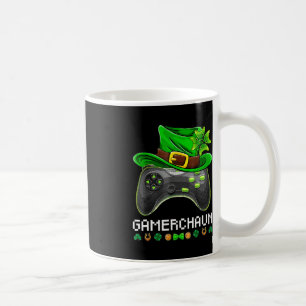 Caneca De Café Dia de São Patrício Leprechaun Gamer Kids B