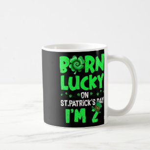 Caneca De Café Dia de São Patrício Menino Menina 2 Anos de Idade 