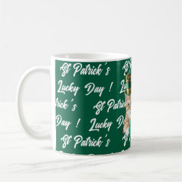 Caneca De Café Dia de São Patrício Sorte Dia Chapéu de Leprechaun
