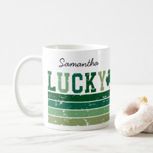 Caneca De Café Dia de São Patrício "Sortudo" Retro Personalizado