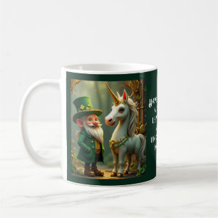 Caneca De Café Dia de São Patrício Steampunk Gnome-Leprechaun Uni