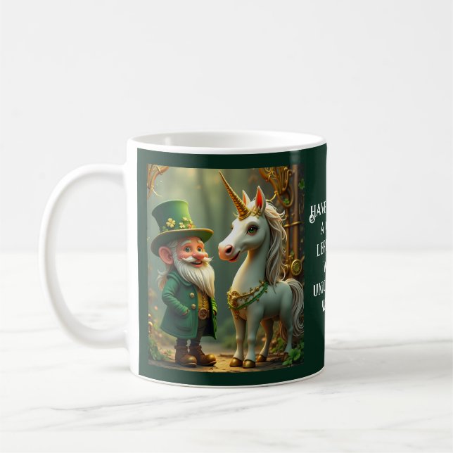 Caneca De Café Dia de São Patrício Steampunk Gnome-Leprechaun Uni (Esquerda)