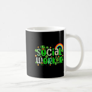 Caneca De Café Dia de São Patrício trabalhador social trevo da so