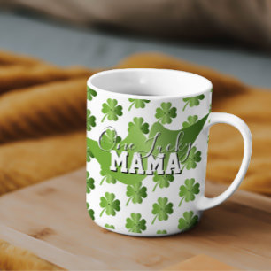 Caneca De Café Dia de São Patrício Uma Mãe Sortuda