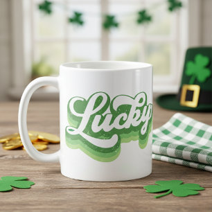 Caneca De Café Dia de São Patrício Verde E Branco Da Sorte