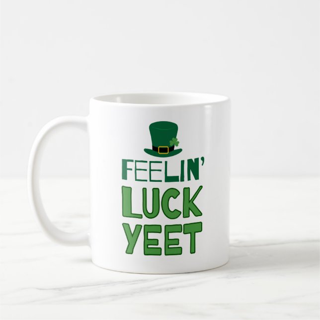 Caneca De Café Dia de Sentido de Luckyeet Saint Patrick (Esquerda)