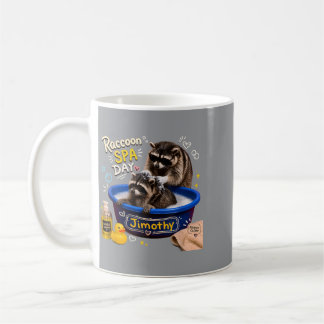 Caneca De Café Dia de Spa do Guaxinim Jimothy Banho de Espuma Lix