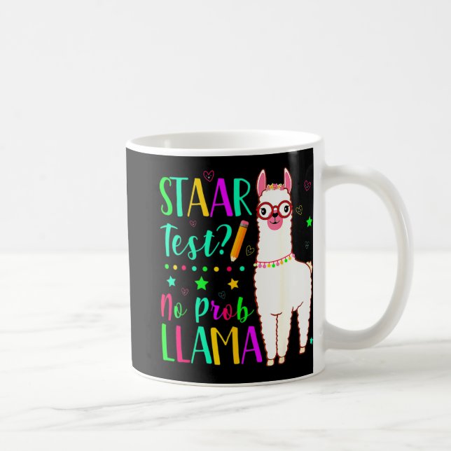 Caneca De Café Dia de Teste de Teste de Prob Llama Engraçado (Direita)
