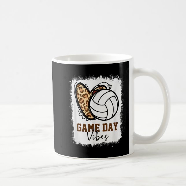 Caneca De Café Dia de Voleibol Branqueado Vibes Mãe de Voleibol (Direita)