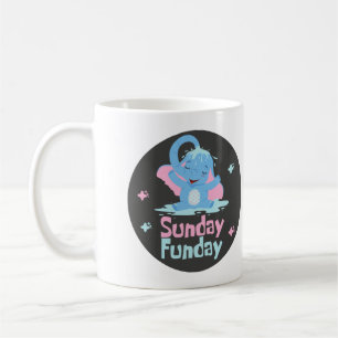 Caneca De Café Dia divertido de domingo chá de elefante azul engr