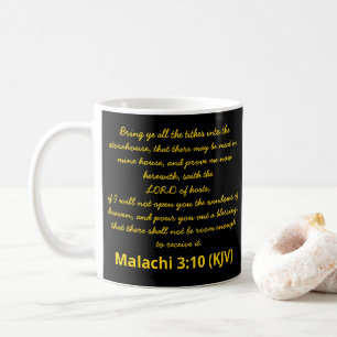 Caneca De Café Dia do ano novo Bíblia Verse Malachi 3:10 (KJV)