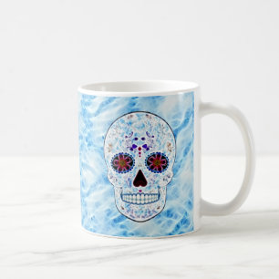 Caneca De Café Dia do crânio inoperante do açúcar - Fractal dos