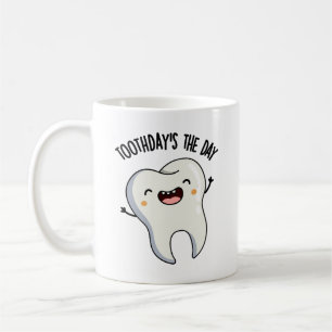 Caneca De Café Dia do Dente É Dia Piadas Engraçadas de Dente 