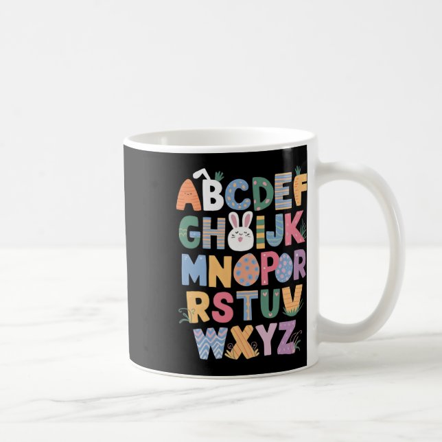 Caneca De Café Dia Do felz pascoa Com Coelhinho Bonito E Abcs Par (Direita)
