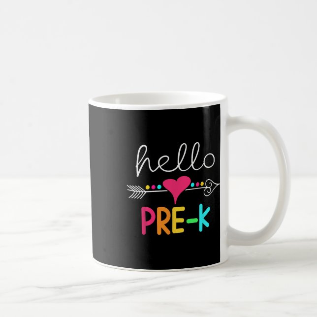 Caneca De Café Dia Do Pré K Olá De Volta À Escola Professor  (Direita)