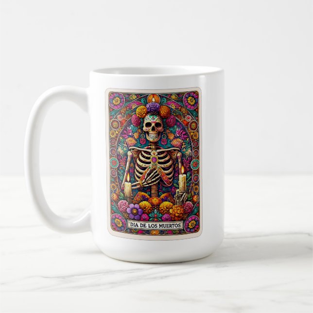 Caneca De Café Dia dos Mortos | Día de Los Muertos Sugar Skull (Esquerda)