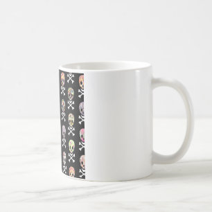Caneca De Café Dia dos Mortos Mexicano Caveira Ossos Cruzados