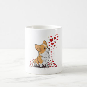 Caneca De Café Dia dos Namorados Cachorro Fofo Corgi Dia dos Namo