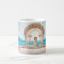 Caneca De Café Dia dos Namorados Casal Romântico Silhueta Amor