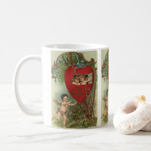 Caneca De Café Dia dos Namorados Cherubs Casa na Árvore Vitoriano