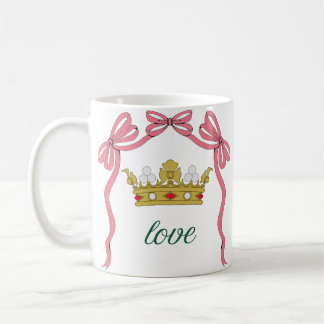 Caneca De Café Dia dos Namorados Coquette Coração Laço Dia dos Na