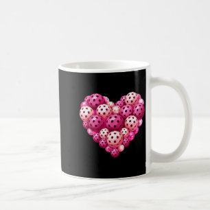 Caneca De Café Dia dos namorados coração de pickleball amante de 
