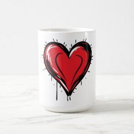 Caneca De Café dia dos namorados - Coração Vermelho -