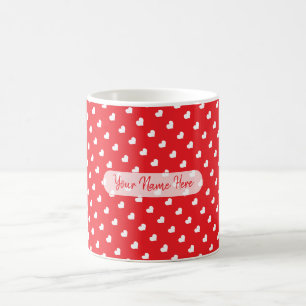 Caneca De Café Dia dos Namorados Corações Felizes Padrão de Amor