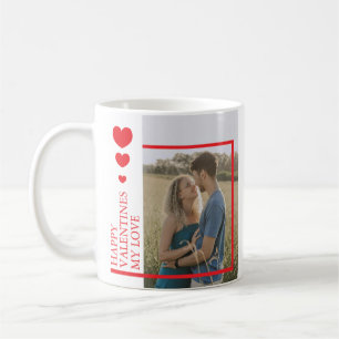 Caneca De Café Dia dos Namorados Corações Foto Personalizada