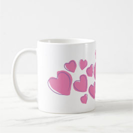 Caneca De Café Dia dos Namorados Fofo Rosa Roxo Você + Eu = Nós