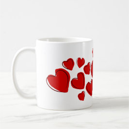 Caneca De Café Dia dos Namorados Fofo Vermelho Você + Eu = Nós