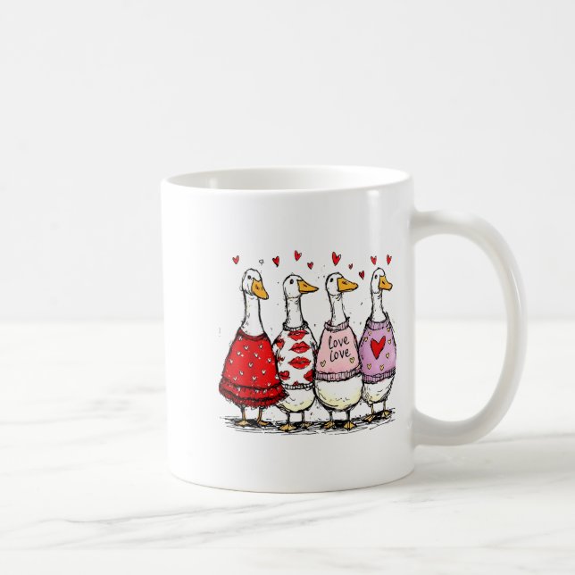 Caneca De Café Dia dos Namorados Funny Silly Goose Tendência (Direita)