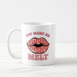 Caneca De Café Dia dos Namorados Lábios Beijo Me Derrete