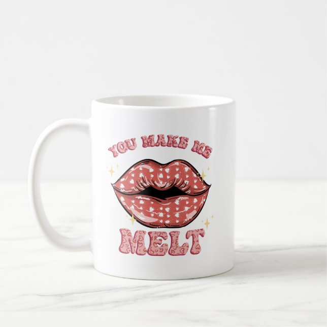 Caneca De Café Dia dos Namorados Lábios Beijo Me Derrete (Esquerda)